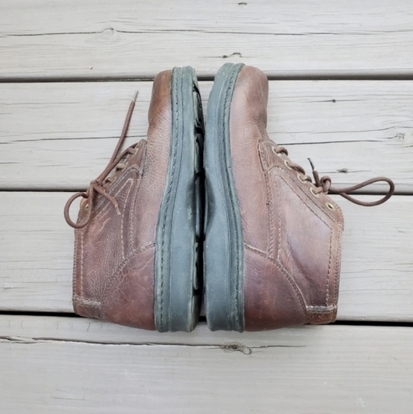 Birkenstock Footprints Carson Distressed Brown Leather Lace Up Ankle Boots 42 - Picture 2 of 9